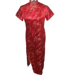 VTG Chinese Dragon Traditional Asian Gown 38 8 M L
